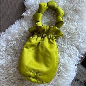 GANNI Satin Knotted Pouch Mini Bag